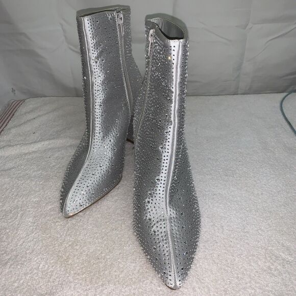 Qupid Rhinestone Boots Booties Womens 7 Buckle NWT Sparkly Concert - Picture 4 of 7